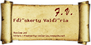 Fáskerty Valéria névjegykártya